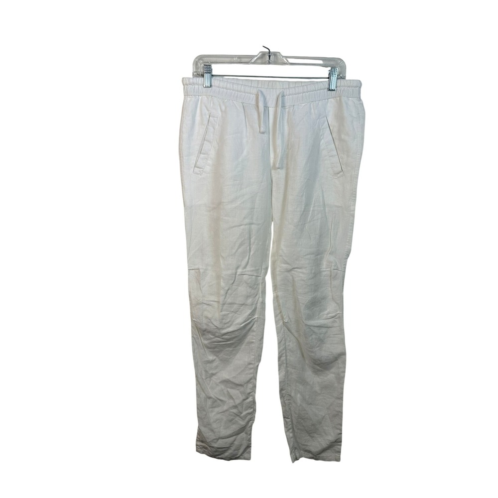 Standard James Perse Linen Joggers Women Size 2 White Excellent Beach Casual
